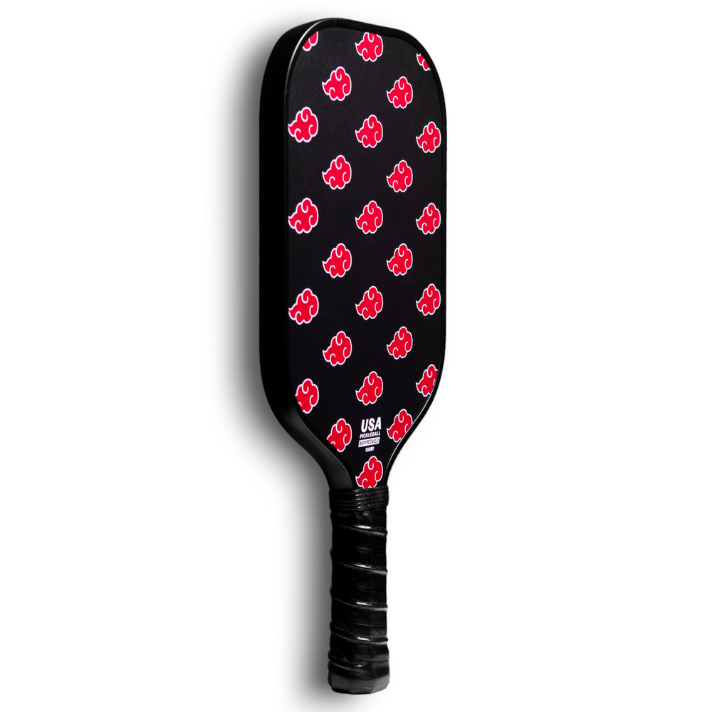 Side-facing Champ Akatsuki Carbon Fiber Anime Pickleball Paddle with red clouds Akatsuki design - TokyoPaddles